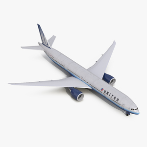 3D model Boeing 777 300 United Airlines