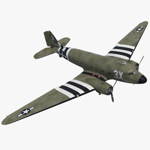 Douglas DC 3 Rigged 3D model