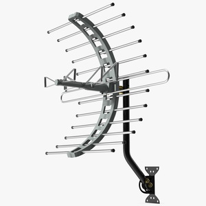 UHF with VHF Dipoles Long Range TV Antenna 3D