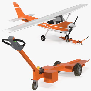 Tow Tug with Light Aircraft 3D