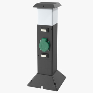 Garden Energy Column with 2 Socket and 4 Switches 3D model