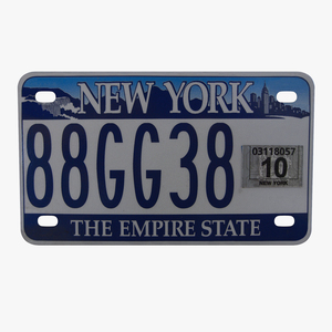 3D New York State License Plate model