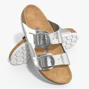 3D Woman Soft Footbed Sandals Silver model