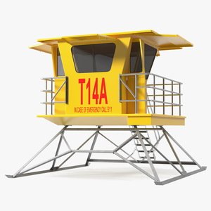 Yellow Lifeguard Tower 3D