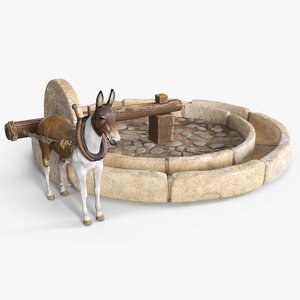 3D Mule Drawn Stone Well