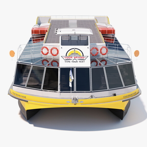 3D River Sightseeing Cruise Boat Mockup