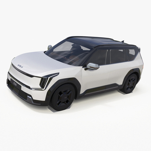 3D KIA EV9 Luxury Electric SUV Black and White model