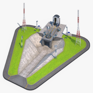 3D Vostochny Cosmodrome Spaceport with Soyuz 2 Orbital Vehicle Rigged