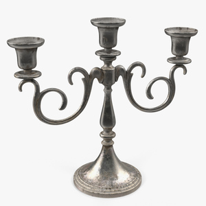 3D Silver Candle Holders