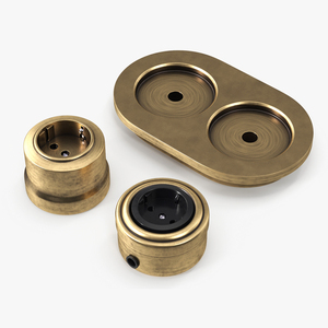 Retro Brass Sockets 3D model