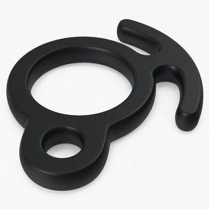 Climbing Descender Accessory Black 3D model