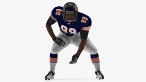 Chicago Bears American Football Player Crouching Fur 3D