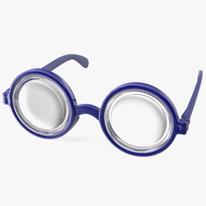 Blue Nerd Glasses 3D