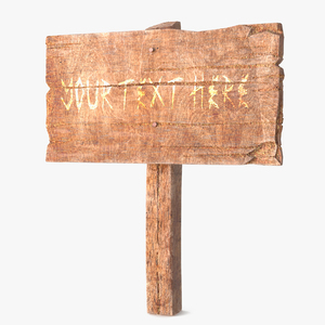 3D Old Rustic Wooden Signpost Mockup model