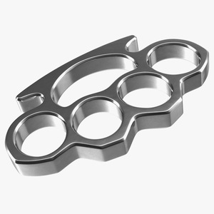 3D Silver Brass Knuckles