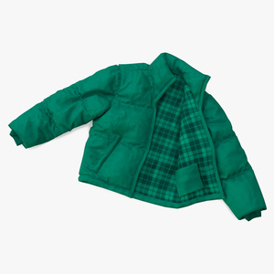 Green Mens Down Jacket Laying 3D model