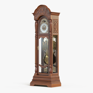 Antique Grandfather Clock with Pendulum 3D model