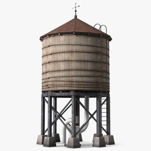 Vintage Water Tower Structure 3D model