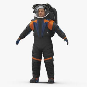 3D model Astronaut Spacesuit A pose Fur