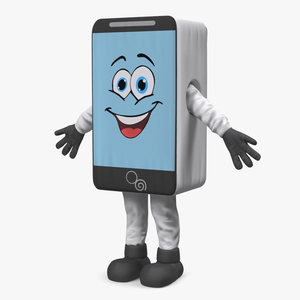 3D White IPhone Mascot A-pose