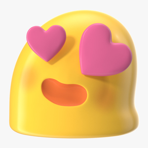 Heart Face Android Emoji 3D model