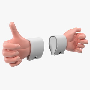 Cartoon Man Hands Rigged 3D model