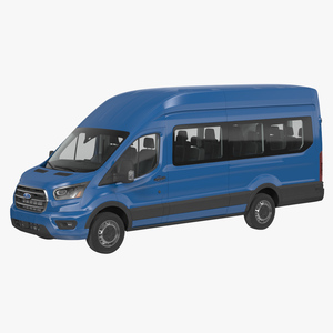 Ford Transit Cargo Blue 2020 Simple Interior 3D model