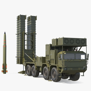 3D model Self Propelled Air Defence Launcher and Antiaircraft Missile