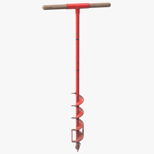 Old Red Steel Hand Drill 3D model