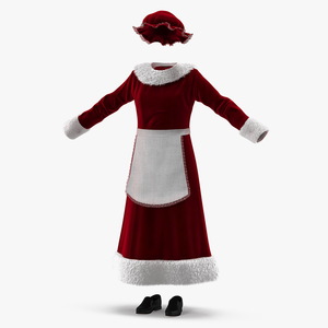 Mrs Claus Costume 3D