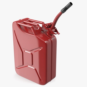 Fuel Can with Flexible Spout Red 3D