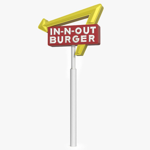 3D model In N Out Burger Pole Sign