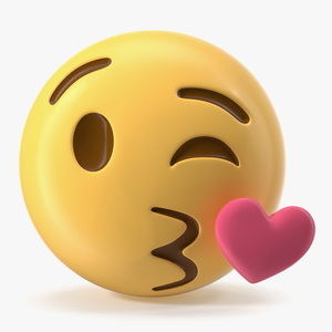 3D Blowing Kiss Emoji model