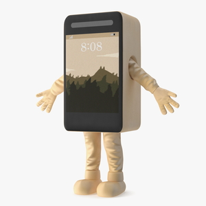 Cell Phone Costume Character Golden A-pose 3D