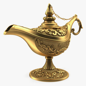 3D Antique Magic Lamp Gold model