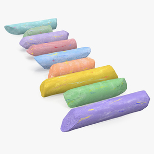 Assorted Colors Playground Chalk 3D