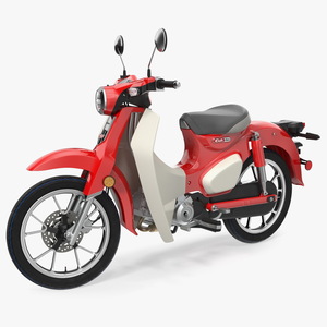 Scooter Honda Super Cub 2024 Red Rigged 3D model