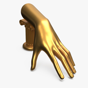 3D Ring Display Hand Shaped Golden