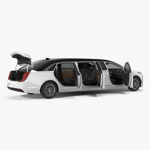 Cadillac Six Door Limousine Rigged 3D model