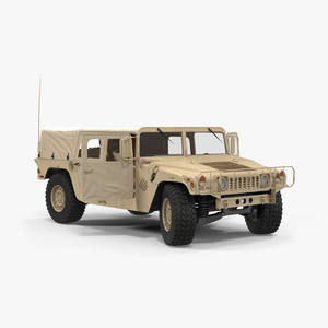 3D Soft Top Troop Carrier HMMWV m1035 Rigged Desert model