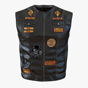 3D Leather Biker Vest model