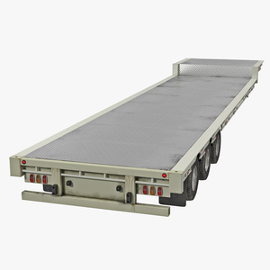 Single Drop Tri Axle Extendable Trailer 3D model