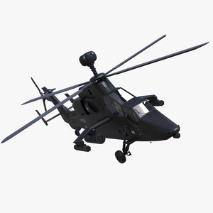 3D model Eurocopter Tiger EC665 Black Rigged