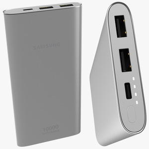 3D Samsung Battery Pack 10000mAh Silver