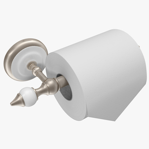 3D Classic Toilet Paper Holder with Paper model