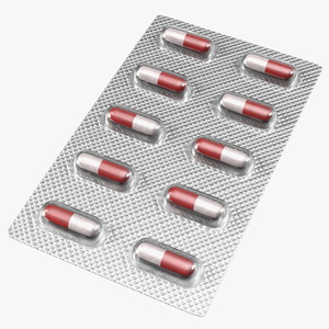 3D Capsule Pill in Blister Pack model