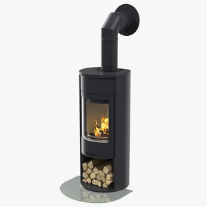 3D Wood Burning Stove Contura 610 Wall Venting model