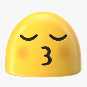 Kissing Face with Smiling Eyes Android Emoji 3D model