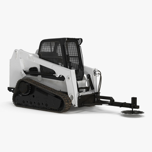 Compact Track Loader with Forestry Saw Attachment 3D model