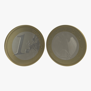 3D 1 Euro Coin German model